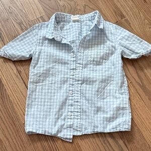 H&M Kids Blue Gingham Button-Down Shirt
